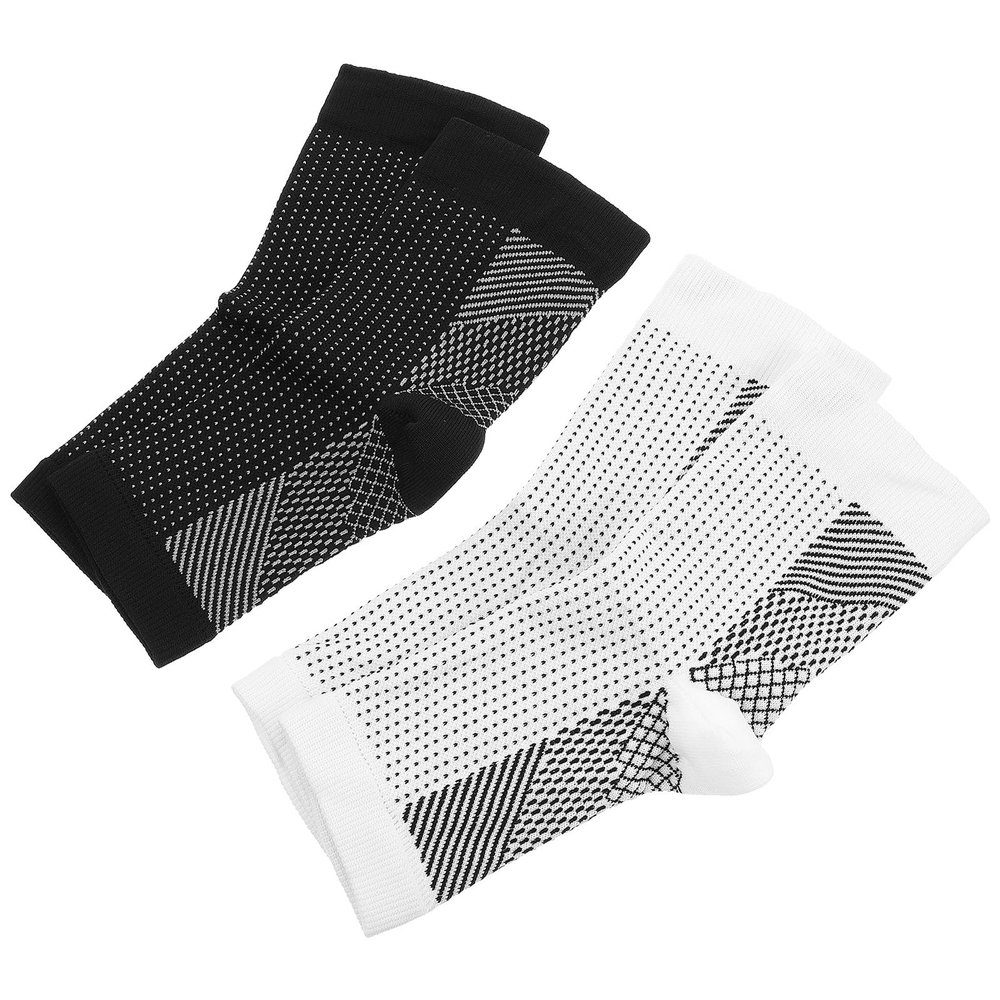 Housoutil Ankle Support Brace 4pcs Set Black White Outdoor Ankle Protective Sleeve Compression for Sprain Prevention and Joint Stabilization Suitable for Running and Soccer