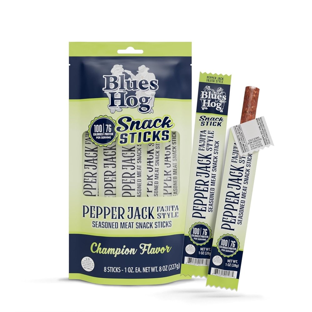 Blues Hog High Protein Pepper Jack Fajita Meat Sticks, Bold Beef & Pork 8ct