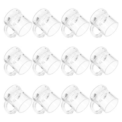 SOLUSTRE 12 Pcs Mini Plastic Shot Glasses 30ml Miniature Beer Mug Cups with Handles for Party Festival Bbq Disposable Drinkware