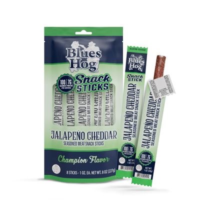 Blues Hog High Protein Jalapeo Cheddar Meat Sticks, Spicy Beef & Pork, 8ct
