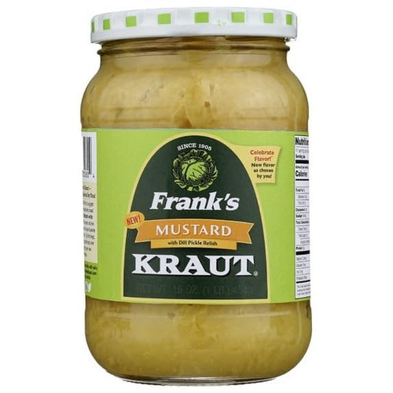 Franks Kraut Mustard with Dill Pickle 16 oz (Pack of 12)