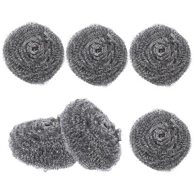 GAROZATION 6pcs Stainless Steel Scrubbers Pot Cleaning Brush Set Metal Wire Balls for Pan and Skillet Grease Removal Kitchen Cleaning Tools