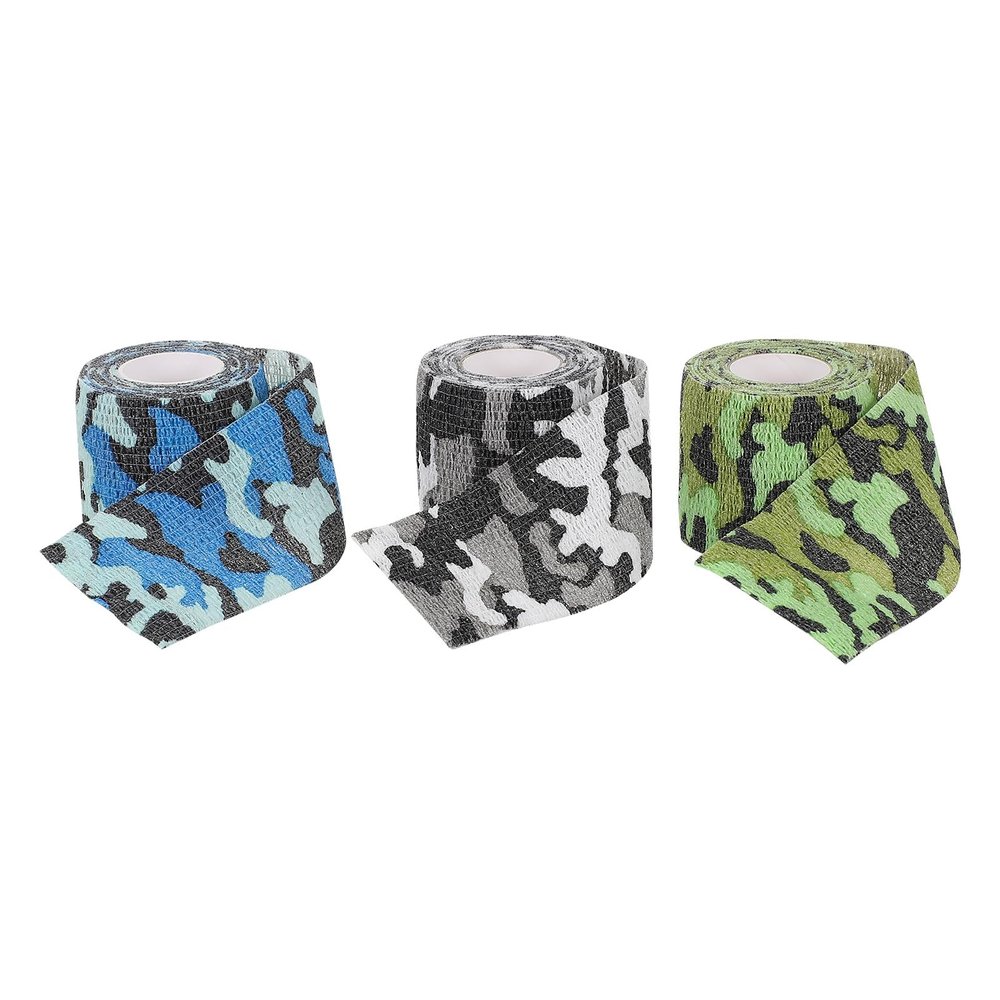 Cabilock 3pcs Elastic Camouflage Bandages Self Adhesive Non-Woven Sports Wrist and Knee Wraps for Hunting Outdoor Survival and Athletic Injury Protection