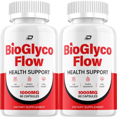 (2 Pack) BioGlyco Flow Capsules Natural Blend Supplement Advanced Formula for Daily Health Support (120 Capsules)
