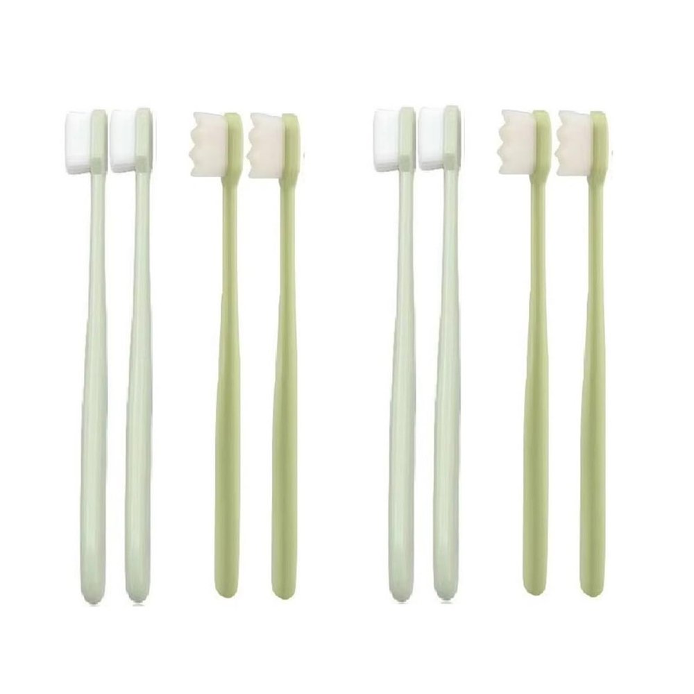 2/4/8pcs Toothbrush Ultra-fine Soft Protect Gum Health Travel Portable Tooth Brush Oral Hygiene Tools(8pcs Green Mix)