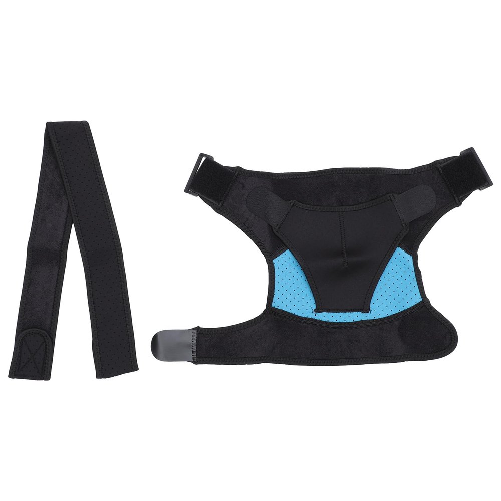 VICASKY Adjustable Shoulder Support Stability Brace Breathable Anti-collision Protection, Blue, Fits Chest 31-55 Inches, Portable Ice Pack Compatible for Sports and Injury