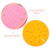 Balacoo 4pcs Cartoon Fruit-Shaped Kitchen Scrub Sponges Thickened Cleaning Cloths for Dishwashing, Multi-Color Citrus Orange, Strawberry, Mango, Non-Scratch Household Cleaning Supplies view 3