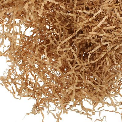 Anneome Wavy Raffia Paper Shred Filler 500g Bag, Khaki Decorative Crinkle Paper for Boxes, Basket and Packaging Filler, Holiday and Event Wrapping Supplies