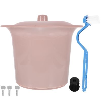 ORFOFE Old Man Chamber Pot with Lid, Plastic Bedpan Urinal Bucket, Portable Household Spittoon for Elderly, Suitable for Home and Travel Use Random Color