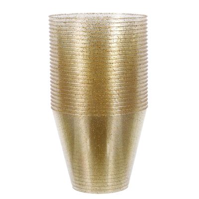 IMIKEYA 25pcs 9oz Disposable Glitter Plastic Cups for Tasting, Iced Coffee, and Dessert Single-use Mini Sauce and Espresso Cups for Parties and Sampling