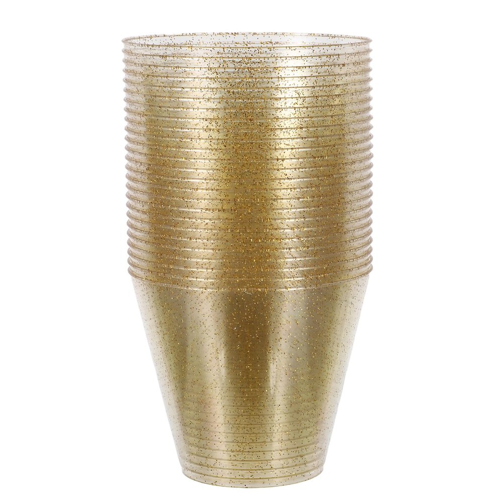 IMIKEYA 25pcs 9oz Disposable Glitter Plastic Cups for Tasting, Iced Coffee, and Dessert Single-use Mini Sauce and Espresso Cups for Parties and Sampling
