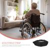 MALUGOGO Adjustable Leg Strap for Wheelchair Elderly Safety Belt with Elastic Fixing Band Black Thin Design for Senior Mobility and Patient Care view 3