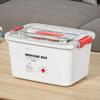 17QT White/Clear Medicine Storage Box Organizer with Detachable Tray,Portable First Aid Bin Thickened Plastic Emergency Container Chest,Multipurpose Travel Medical Case (White,13.399.847.48inch) view 1