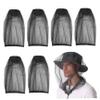 Lcarege Mosquito Head Net 6Pcs Black Midge Net Breathable Midge Head Cover for Hat Sun Protection Mosquito for Hiking Camping Fishing view 2