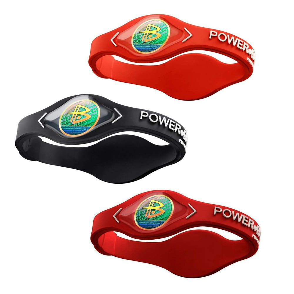 Power Balance Original Silicone Wristbands 3 Pack, Sports Performance Bracelets for Men, Waterproof Gym Bracelets
