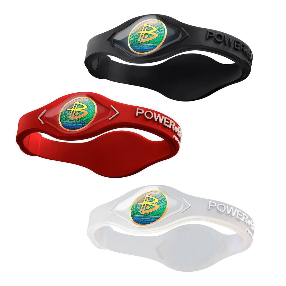 Power Balance Original Silicone Wristbands 3 Pack, Sports Performance Bracelets for Men, Waterproof Gym Bracelets