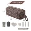 RSRSLEII Large Quilted Hair Tools Travel Bag with Removable Divider,Leopard view 4