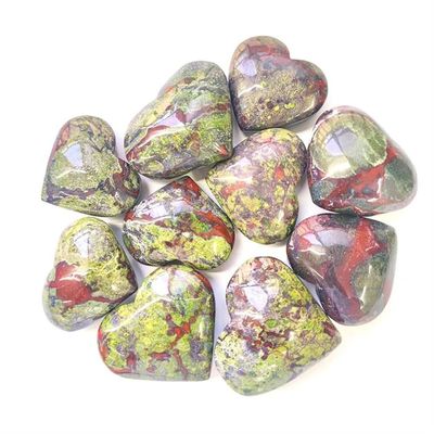 1KG Crystal Dragon Blood Stone Love Heart Palm Stone Ornaments Semi Precious Gemstone for Spiritual Home Decor (Size : 2Pcs)