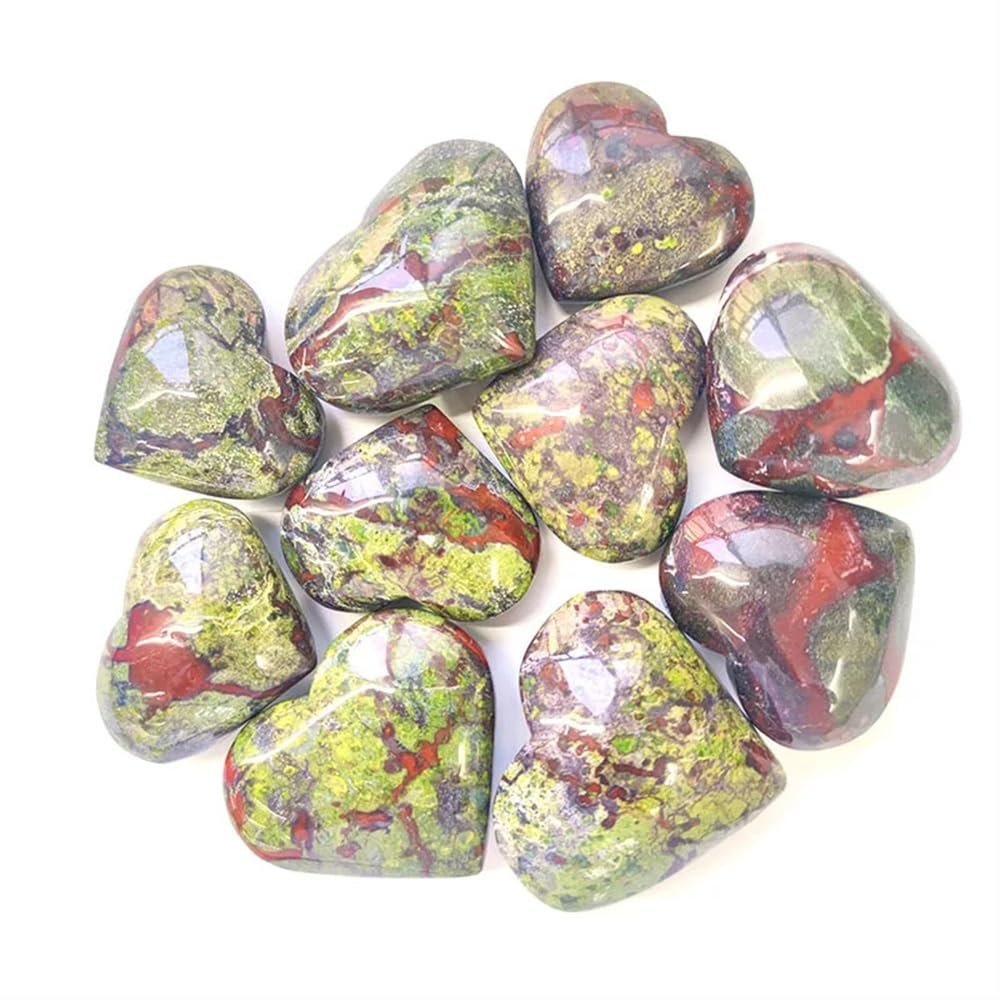 1KG Crystal Dragon Blood Stone Love Heart Palm Stone Ornaments Semi Precious Gemstone for Spiritual Home Decor (Size : 2Pcs)