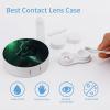 BTCOWZRV Green Wolf Contact Lens Case with Mirror, Portable Contact Lens Box with Solution Bottle, Glasses Travel Holder with Tweezers, Contact Case Storage for Women Men view 3