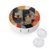 BTCOWZRV Orange Red Eyes Cat Contact Lens Case with Mirror, Portable Contact Lens Box with Solution Bottle, Glasses Travel Holder with Tweezers, Contact Case Storage for Women Men view 1