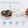 BTCOWZRV Orange Red Eyes Cat Contact Lens Case with Mirror, Portable Contact Lens Box with Solution Bottle, Glasses Travel Holder with Tweezers, Contact Case Storage for Women Men view 3