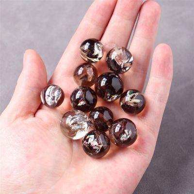 5pcs/Bag Rainbow Smokey Quartz Ball Mine Crystal Smokey Burst Color Sphere Decoration Gift Ornaments