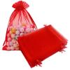 KLLPNW Set of 50 Organza Drawstring Gift Wrap Bags 5x7 inch Red for Jewelry,Candy,Bridesmaid Gift,Sheer Fabric Mesh Sachet for Baby Shower,Christmas,Party Favors,Bridal Shower,Birthday,Rustic Wedding view 1