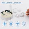 BTCOWZRV Ice Hockey Pattern Contact Lens Case with Mirror, Portable Contact Lens Box with Solution Bottle, Glasses Travel Holder with Tweezers, Contact Case Storage for Women Men view 3