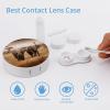 BTCOWZRV Wild Animals Elephants Contact Lens Case with Mirror, Portable Contact Lens Box with Solution Bottle, Glasses Travel Holder with Tweezers, Contact Case Storage for Women Men view 3
