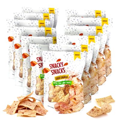 Coco Crunch - Crispy Cocoyam Chips Mini Snacks for Adults, Savory Crunchy Vegetable Chips, Light & Crispy Party Taro Snacks For Movie Nights, Sharing & Road Trips (12 Pack, COCO CRUNCH)