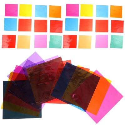 Mikikit 84pcs Square Cellophane Sheets Multi-colored Wrapping Paper for DIY Crafts Candy Basket Wrapping Arts and Crafts Supplies