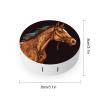 BTCOWZRV Brown Horse Contact Lens Case with Mirror, Portable Contact Lens Box with Solution Bottle, Glasses Travel Holder with Tweezers, Contact Case Storage for Women Men view 2