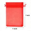 Rvscxam 50 Count Gift Organza Bags with Drawstring 5x7 inch Red for Baby Shower,Christmas,Wedding,Party Favors,Bridal Shower,First Birthday,Fathers Day,Sheer Fabric Clear Mesh Sachet for Jewelry,Candy view 2