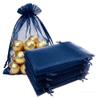 TICBRY 100 Count Organza Gift Bags with Satin Drawstrings 4x6 inch Navy Blue for Baby Shower,Christmas,Wedding,Party Favors,Birthday,Bridal Shower,Sheer Fabric Mesh Rope Tea Sachet for Candy,Jewelry view 1