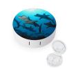 BTCOWZRV Hammerhead Sharks Contact Lens Case with Mirror, Portable Contact Lens Box with Solution Bottle, Glasses Travel Holder with Tweezers, Contact Case Storage for Women Men view 1
