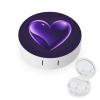 BTCOWZRV Purple Love Contact Lens Case with Mirror, Portable Contact Lens Box with Solution Bottle, Glasses Travel Holder with Tweezers, Contact Case Storage for Women Men view 1