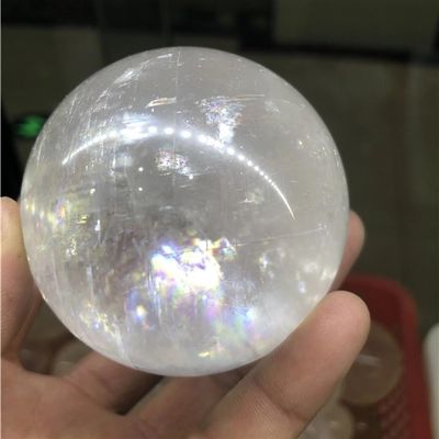 Stone Optically Transparent mm Calcite Rainbow Icelandic Quartz Ball Crystal Ball(Size:L 5pcs)