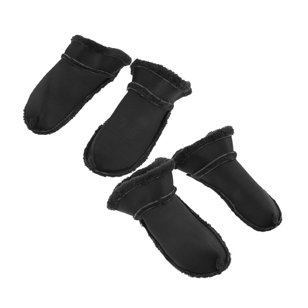 BESTonZON 2 Pairs Black Fur Liner Inserts for Clogs, Thick Plush Shoe Insoles with Removable Soft Fleece, Winter Foot Warmers for Size 42-43 (260mm) Outdoor Use