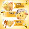 Fanfanwin 3 Rolls Beeswax Wraps for Food Reusable 13 x 39 Inch Cut to Size Beeswax Wraps for Food Organic Sustainable Biodegradable Zero Waste Plastic Free Foods Storage (Bees, New Beehive, Flower) view 2