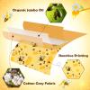 Fanfanwin 3 Rolls Beeswax Wraps for Food Reusable 13 x 39 Inch Cut to Size Beeswax Wraps for Food Organic Sustainable Biodegradable Zero Waste Plastic Free Foods Storage (Bees, New Beehive, Flower) view 3