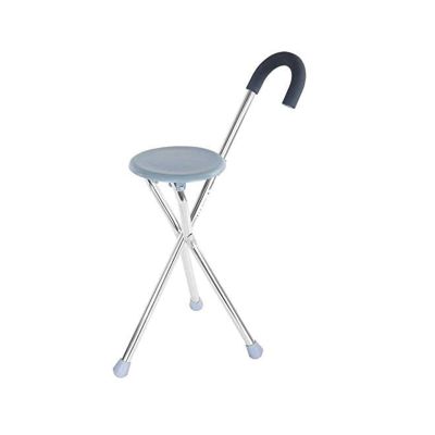 Folding Seat Cane Walking Portable Tripod Folding Cane with Seat, Lightweight Aluminum Alloy Walking Stick and Rest Stool for Stability Comfort