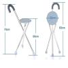 Folding Seat Cane Walking Portable Tripod Folding Cane with Seat, Lightweight Aluminum Alloy Walking Stick and Rest Stool for Stability Comfort view 2