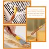 POPETPOP Multifunctional Cooktop Scraper and Stiff Bristle Brush, Stainless Steel Thickened Handheld Gas Stove Cleaner, Yellow Kitchen Cleaning Tool for Oven and Refrigerator Defrosting view 3