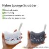 Cute Cat & Mouse Scrub Sponges, Durable Nylon Filament Surface with High-Density Sponge for Household Cleaning, Thick High-Density Sponge, Fast Foaming, Quick-Dry Kitchen Sponges, 4 PCS view 3