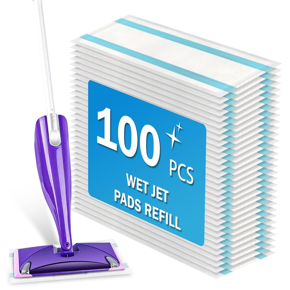 Wet Jet Pads Refills for Swiffer Wet Jet Mop, Wet Jet Mopping Pads for Multi Surface Floor Cleaning (Blue, 100Pack)