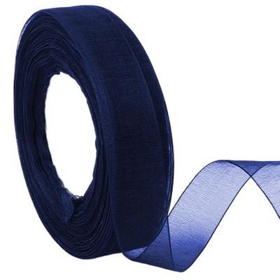 1 Inch x 50 Yards Wide Sheer Wrapping Ribbon, Funny DIY Party Prop Dark Blue Ribbon for Valentine's Day Wedding Supplies, Wrap Ribbons