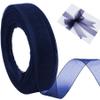 1 Inch x 50 Yards Wide Sheer Wrapping Ribbon, Funny DIY Party Prop Dark Blue Ribbon for Valentine's Day Wedding Supplies, Wrap Ribbons view 4