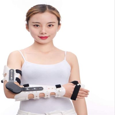 JIIPOREGJ Hinged ROM Elbow Palm Brace, for Arm Orthosis Injury Recovery Support After Surgery Adjustable Post Op Elbow Brace