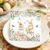 20 Pieces Easter Napkins, Disposable Cute Rabbit Napkins, 6.506.50 Inches Spring Flower Easter Bunny And Carrot Paper Decorative Napkin for Easter Spring Holiday Birthday Party Home (white) view 2